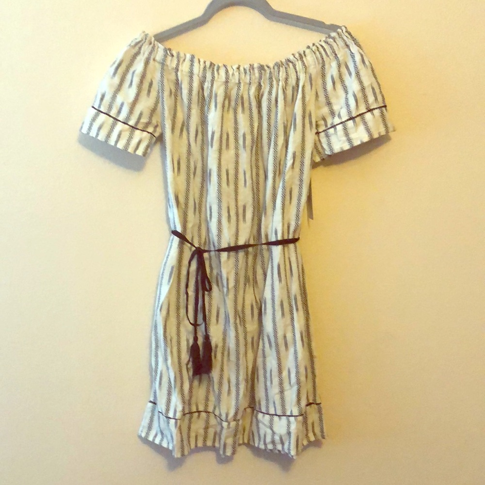 Off the shoulder dress with waist tie